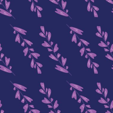 Dal yaprakları mavi renklerde olan yaratıcı, kusursuz desen. Geometrik botanik yaprak duvar kağıdı. Kumaş, tekstil baskısı, ambalaj kağıdı, moda, iç mekan, kapak tasarımı. Zarif vektör illüstrasyonu