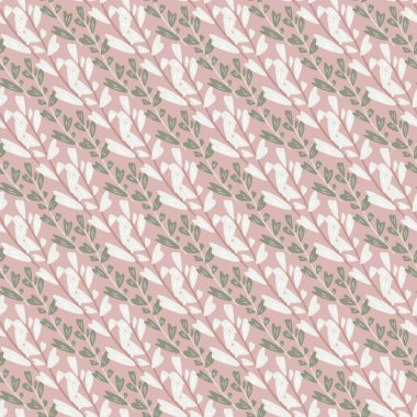 Dal yapraklı kusursuz desen. Geometrik botanik yaprak duvar kağıdı. El çizimi vektör çizimi. Kumaş, tekstil baskısı, ambalaj, mutfak tekstili için tasarım.