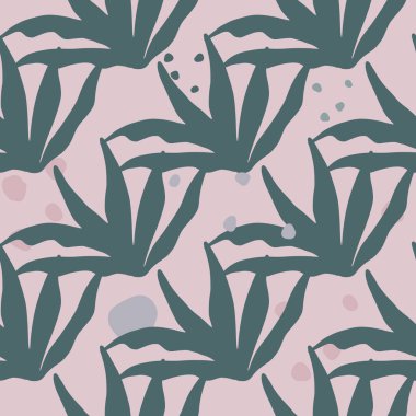 Modern tropikal bitkiler pürüzsüz desen. Çağdaş egzotik orman duvar kağıdı. Kumaş, tekstil baskısı, ambalaj kağıdı, kapak tasarımı. Vektör illüstrasyonu