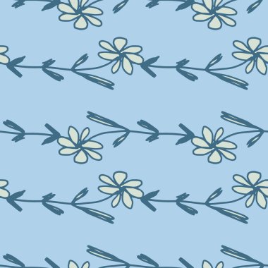 Soyut çiçekler çizim tarzında kusursuz desenler. Basit bir çiçek duvar kâğıdı. Kumaş, tekstil baskısı, ambalaj, mutfak tekstili tasarımları. Vektör illüstrasyonu