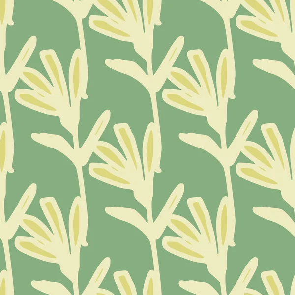 緑の背景に小さな森の花のシームレスなパターン 花の壁紙 テキスタイルプリント 包装紙 カバーのためのデザイン ヴィンテージベクトルイラスト — ストックベクタ