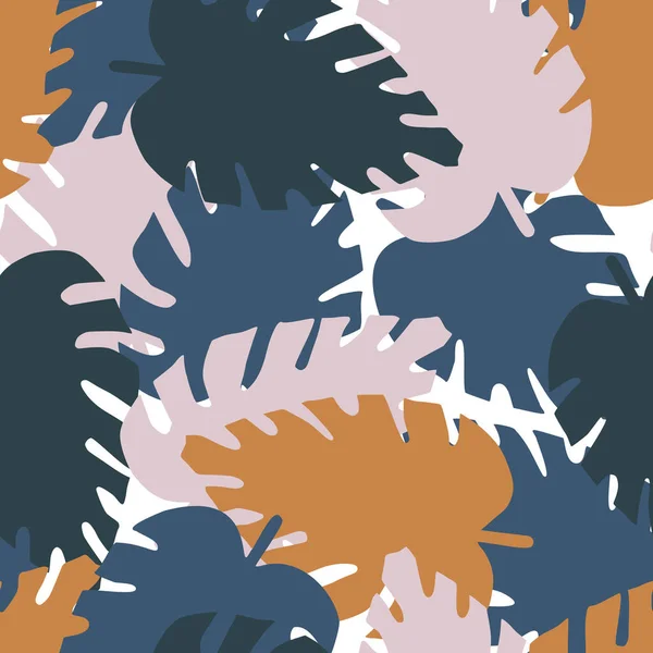 Креативный Узор Листьев Чудовища Печати Розовом Фоне Тропическая Векторная Иллюстрация — стоковый вектор