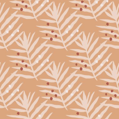 Geometrik palmiye yaprağı dikişsiz desen. Klasik orman yaprağı duvar kağıdı. Egzotik tropikal eğreltiotu sonsuz bir geri tepiş bırakır. Kumaş, tekstil baskısı ve ambalaj için tasarım. Vektör illüstrasyonu