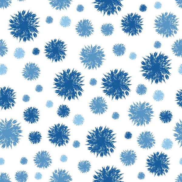 Vector Denim Blue Textured Dots Circles Seamless Pattern Background. Perfect for nursery, birthday, circus or winter themed designs. — Stock Vector