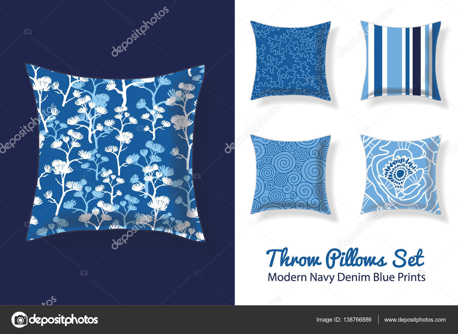denim blue pillows