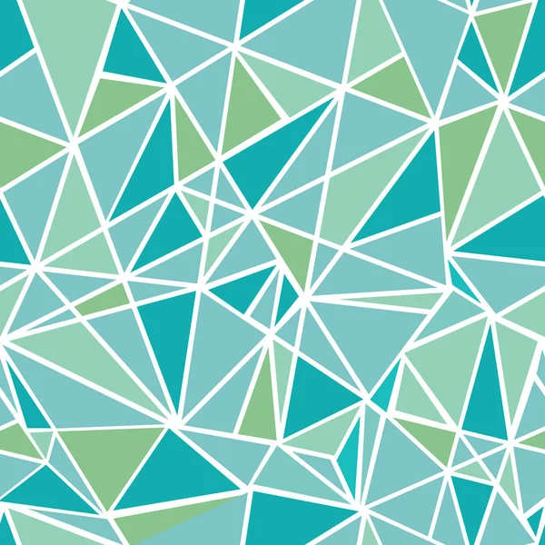 Vector azul verde geométrico mosaico triángulos repetir fondo patrón sin costura. Puede ser utilizado para tela, Papel pintado, Papelería, Embalaje . — Vector de stock