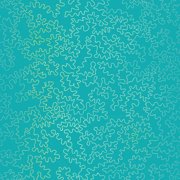 Vector Golden On Turquoise Blue Abstrait Doodle Drawing Line Texture Seamless Pattern Background. Idéal pour élégant tissu d'or, cartes, invitations de mariage, papier peint . — Image vectorielle