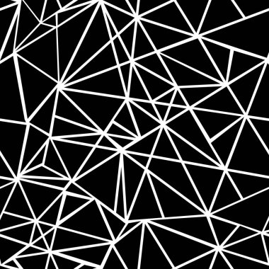 Vektör siyah ve beyaz geometrik mozaik üçgenler Dikişsiz desen arka plan tekrarlayın. Kumaş, duvar kağıdı, kırtasiye, ambalaj için kullanılabilir.