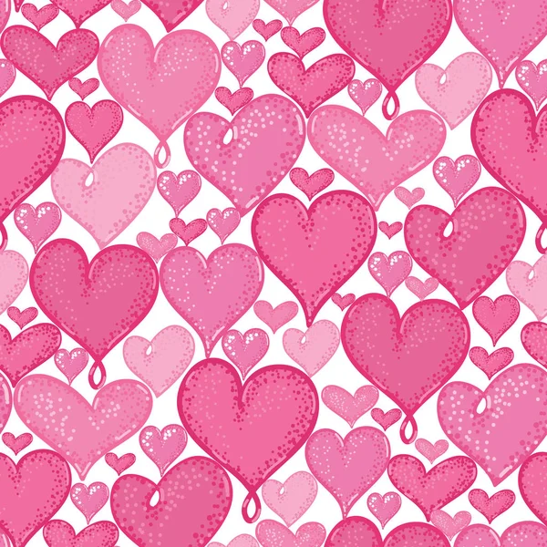 Vector doodle hjärtan sömlös upprepa mönster bakgrundsdesign. Perfekt för romantiska alla hjärtans dag-kort, inslagning papper, tyg, tapeter. — Stock vektor