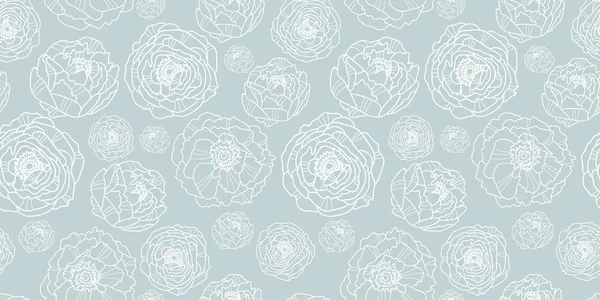 Vector gris plata flor jardín sin costuras repetir patrón de textura de fondo. Perfecto para invitaciones de boda, papel pintado, papel de regalo, papelería y tela . — Archivo Imágenes Vectoriales