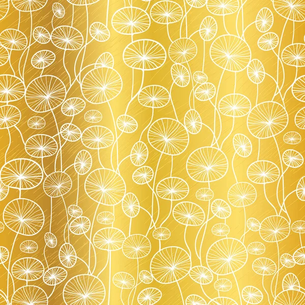 Vector gold and white underwater seaweed plant texture drawing seamless pattern background. Great for subtle, botanical, modern backgrounds, fabric, scrapbooking, packaging, invitations. — Stock Vector