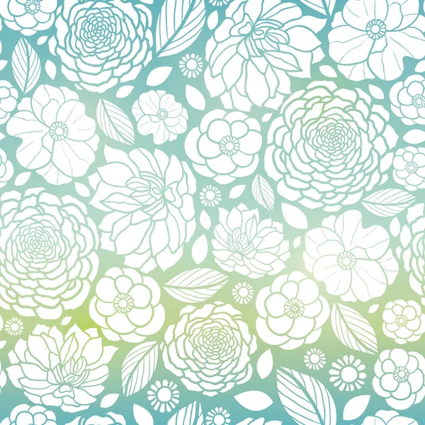 Vector azul y blanco mosaico degradado flores sin costura repetición patrón de fondo de diseño. Ideal para invitaciones de boda elegantes, aniversario, embalaje, tela, fondo de pantalla . — Archivo Imágenes Vectoriales