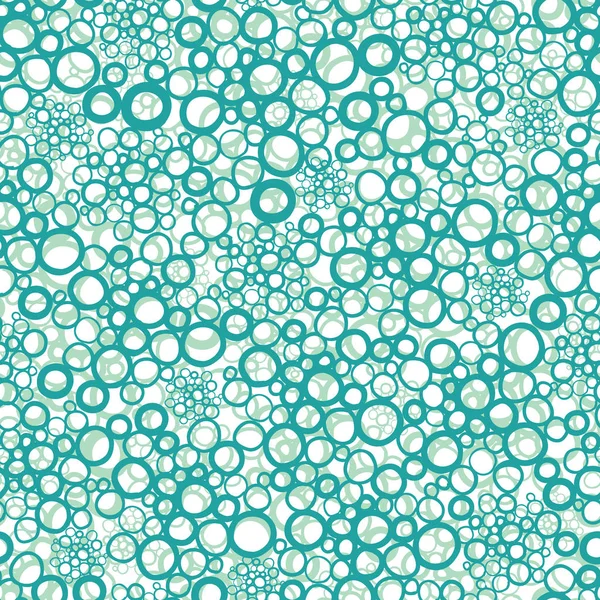 Vector mint green abstract bubbles texture drawing seamless pattern background. Great for subtle, botanical, modern backgrounds, fabric, scrapbooking, packaging, invitations. — Stock Vector