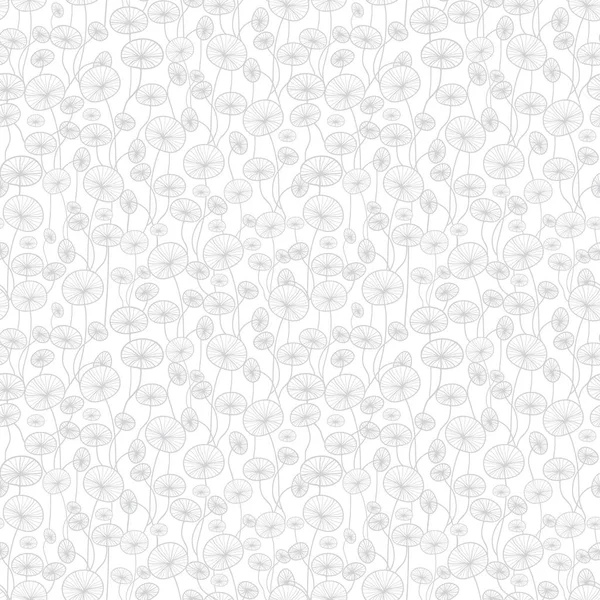 Vector gris plateado y blanco bajo el agua textura de la planta de algas dibujo sin costuras patrón de fondo. Ideal para fondos sutiles, botánicos, modernos, tela, scrapbooking, embalaje, invitaciones . — Archivo Imágenes Vectoriales