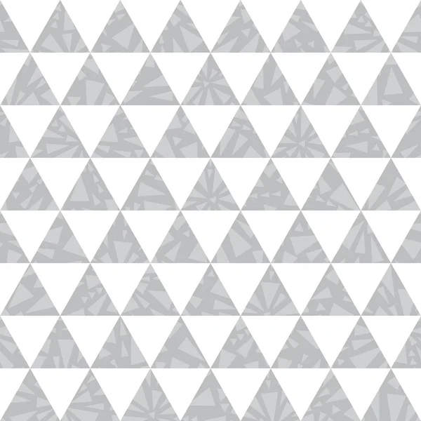 Vecteur gris argenté triangle texturé sans couture motif arrière-plan. Parfait pour le tissu moderne, papier peint, emballage, papeterie, projets de décoration à la maison . — Image vectorielle