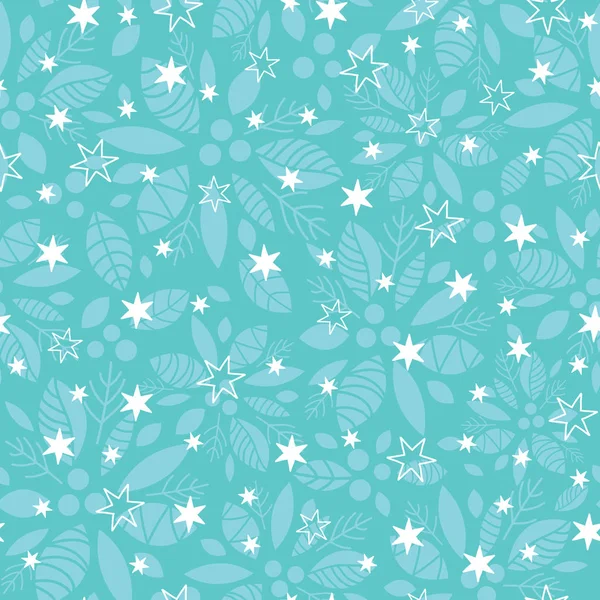 Vector holly berry e estrelas azul férias sem costura fundo padrão. Ótimo para embalagens temáticas de inverno, giftwrap, projetos de presentes . — Vetor de Stock