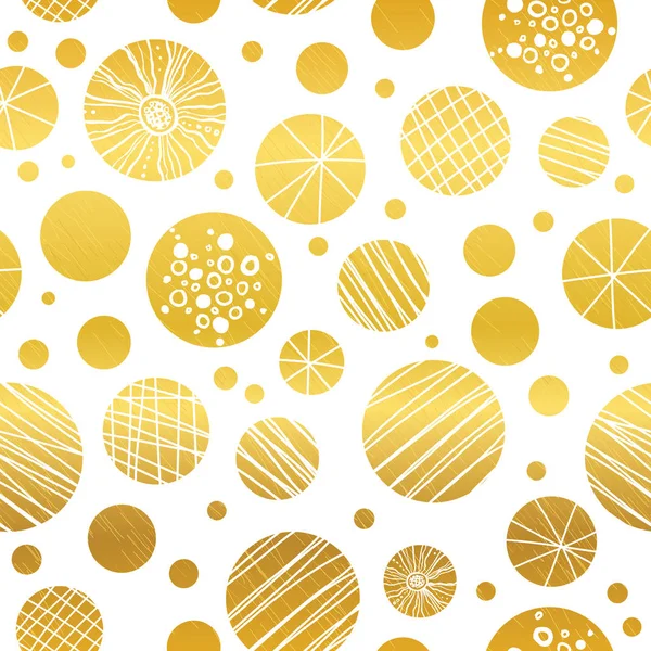 Vector abstracto de oro amarillo dibujado a mano adornos christmass repetir fondo patrón sin costuras. Puede ser utilizado para la tela, papel pintado, papelería, embalaje . — Archivo Imágenes Vectoriales