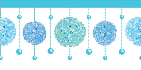 Векторный набор синих мальчишек-рожениц Paper Pom Pom Poms и Beads Set. Отлично подходит для открыток ручной работы, приглашений, обоев, упаковки, дизайна детских садов . — стоковый вектор