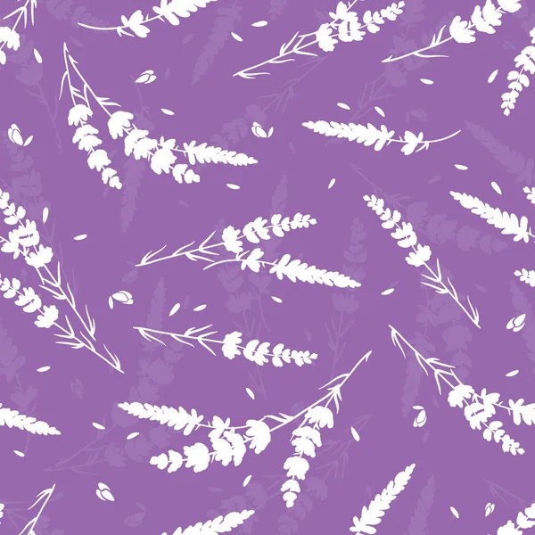Lavender purple vector seamless repeat pattern. — Stock Vector