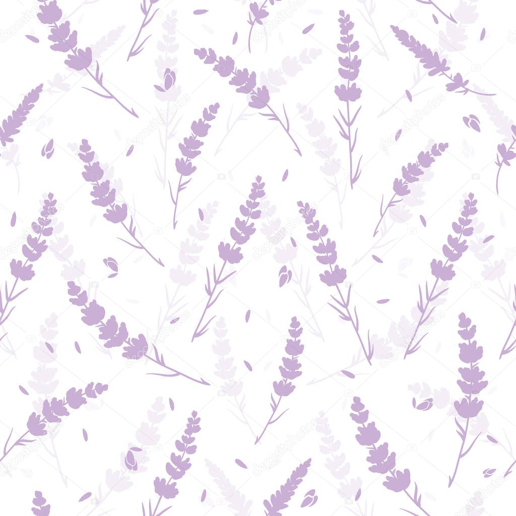 Lavender flowers light purple repeat pattern.