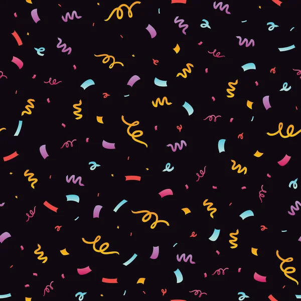 Party confetti purple seamless repeat pattern. — Stock Vector
