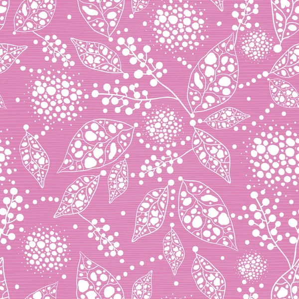 Rosa puntos abstractos hojas sin costura patrón de impresión — Vector de stock