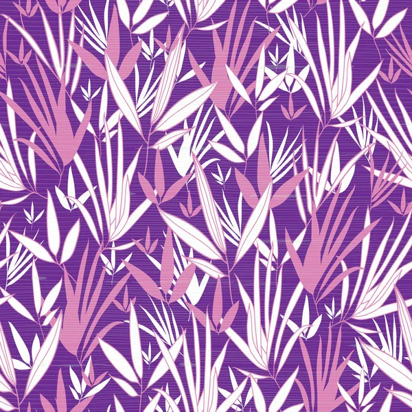 Kimono bamboo leaves purple seamless pattern print — Stock Vector