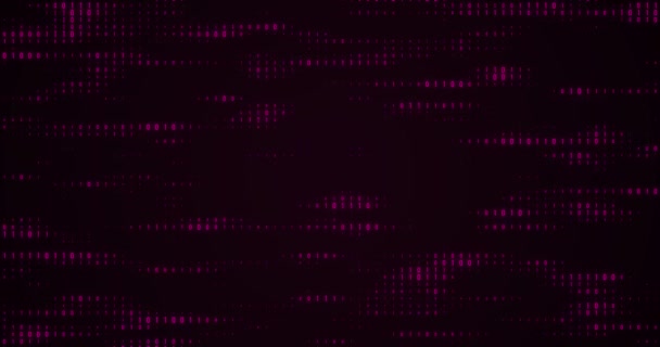 Двійкові Хвилі Коду Знаками Тло Графіки Руху — стокове відео
