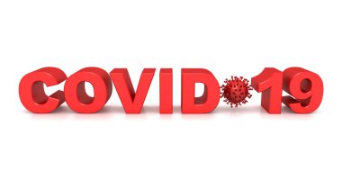 COVID-19 kelimesinin 3D versiyonu. Coronavirus için kavram