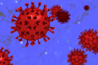 Coronavirus bakterisinin 3D modeli
