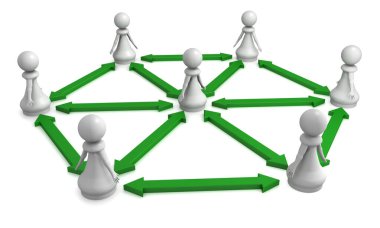 Birbirlerinden uzak duran bir dizi insanımsı 3 boyutlu görüntüleme