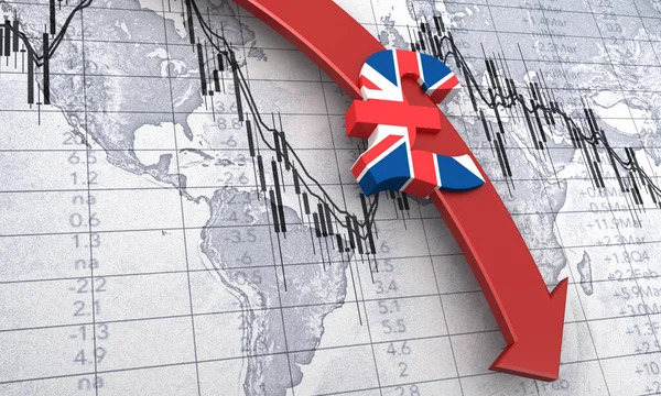 Representación Moneda Que Cae Libra — Foto de Stock