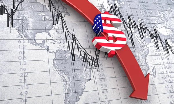 Renderowanie Spadającej Waluty Dolar Zdjęcia Stockowe bez tantiem