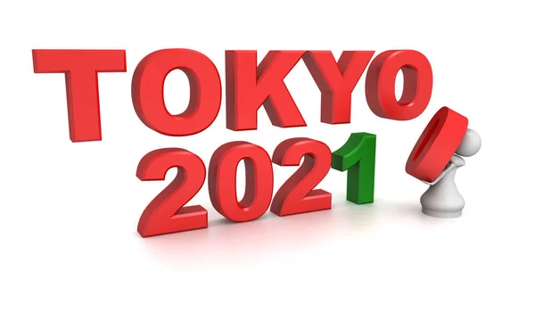 Render Humaoid Changing Date Tokyo Olympic Games — Stock Photo, Image