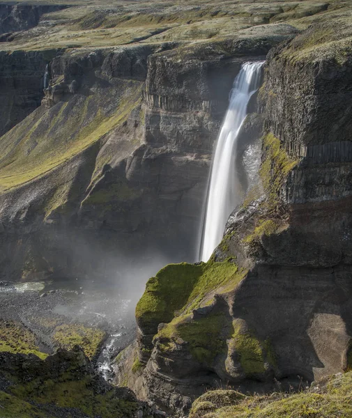 Hifoss Fall Foss Folyó Izland Dél Izlandon Hegyvidék Szélén Található — Stock Fotó