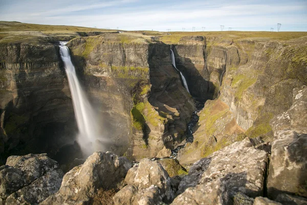 Hifoss Fall Foss River Ισλανδία Στη Νότια Ισλανδία Στην Άκρη — Φωτογραφία Αρχείου