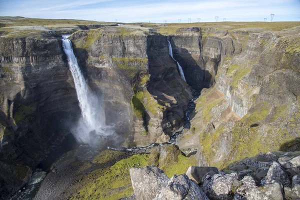 Hifoss Fall Foss River Ισλανδία Στη Νότια Ισλανδία Στην Άκρη — Φωτογραφία Αρχείου