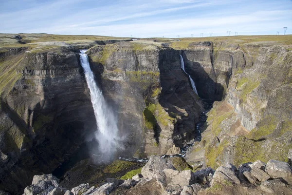 Hifoss Fall Foss Folyó Izland Dél Izlandon Hegyvidék Szélén Található — Stock Fotó