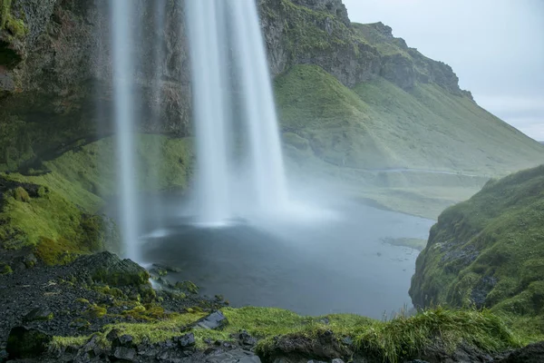 Водоспад Сельяландсфосс Ісландії — стокове фото