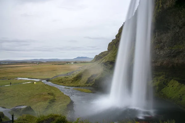 Der Seljalandsfoss Wasserfall Island — Stockfoto