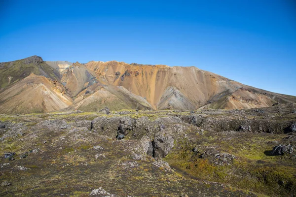 Landmannalaugar 'da yürüyüş sahneleri