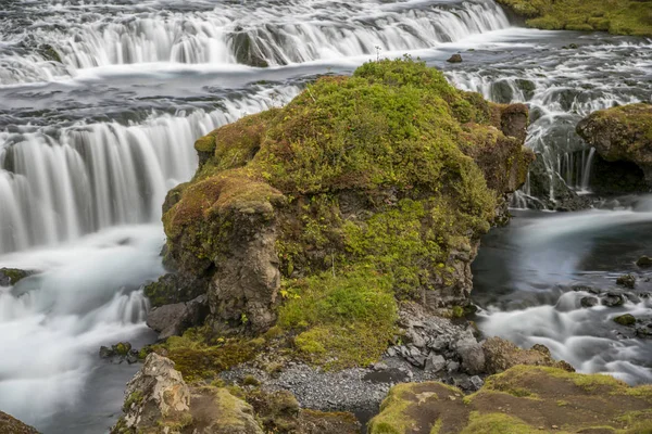 Jelenetek Skogafoss Felfelé Folyó — Stock Fotó