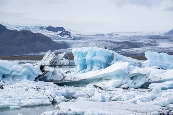 Glaciers Dans Lagune Jokulsarlon Sous Glacier Breidamerkurjokull Sudhurland Islande — Photo