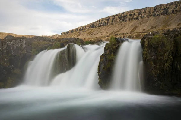 Possente Cascata Dynjandi Nei Fiordi Occidentali Dell Islanda — Foto Stock