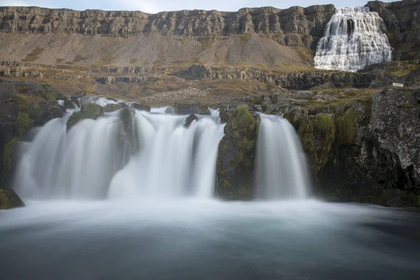 Mäktiga Dynjandi Vattenfall Westfjordarna Island — Stockfoto