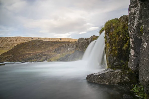 Potężny Wodospad Dynjandi Zachodnich Fiordach Islandii — Zdjęcie stockowe