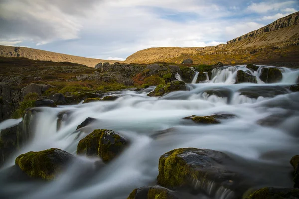 Possente Cascata Dynjandi Nei Fiordi Occidentali Dell Islanda — Foto Stock