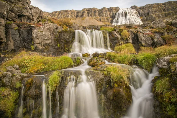 Potężny Wodospad Dynjandi Zachodnich Fiordach Islandii — Zdjęcie stockowe