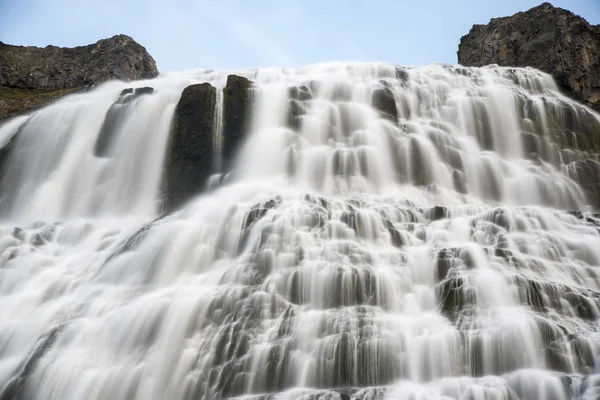 Poderosa Cachoeira Dynjandi Nos Fiordes Ocidentais Islândia — Fotografia de Stock