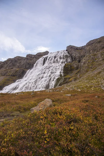 Mighty Dynjandi Waterfall Westfjords Iceland — Stock Photo, Image